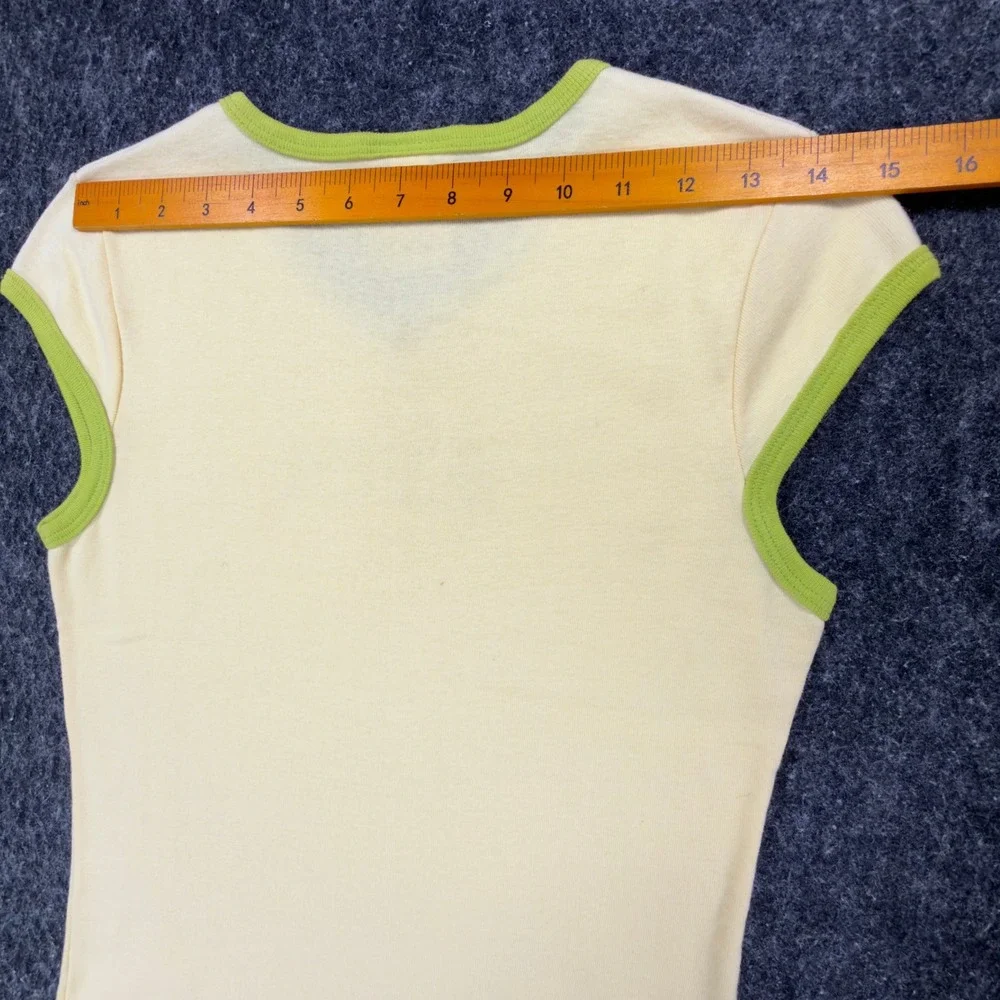 Nike Y2K V-Neck Baby Tee Girls XL Yellow Lime Green NWT Modern 690984-708